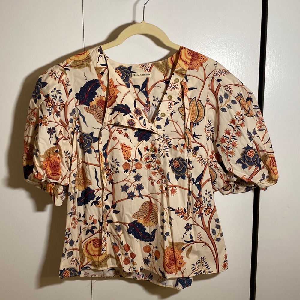 NWOT: Ulla Johnson Floral Puff Sleeve Blouse size 10